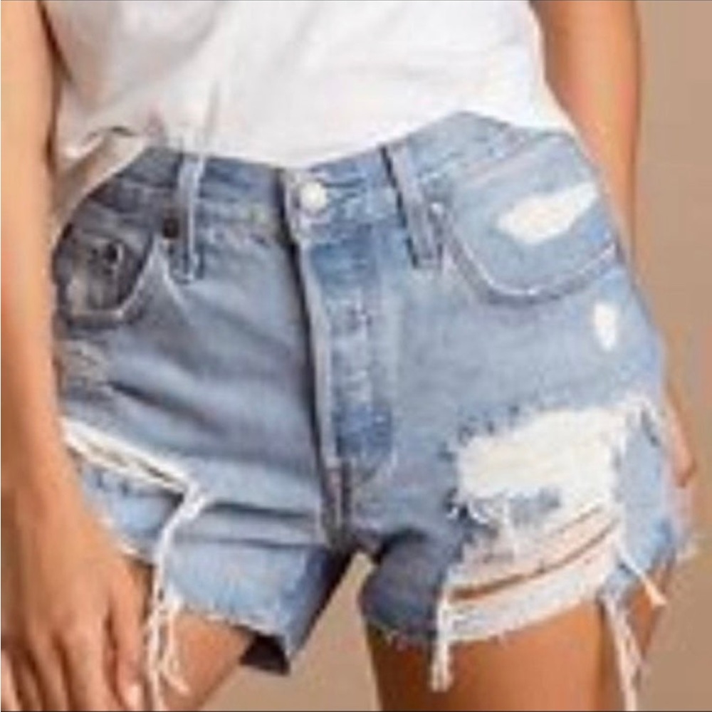 Custom Levi Distressed Jean Shorts